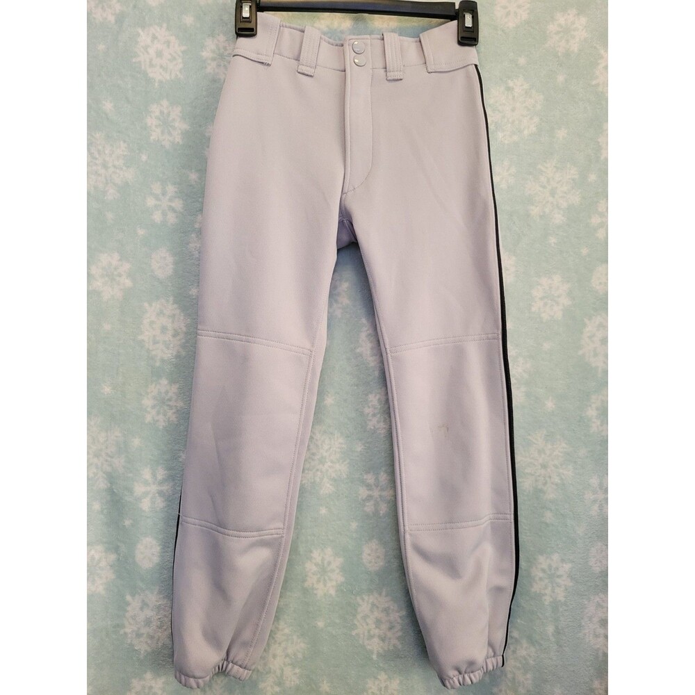 Mizuno Performance Youth Medium Baseball Pants Light Gray Elastic Hem YM 24-26